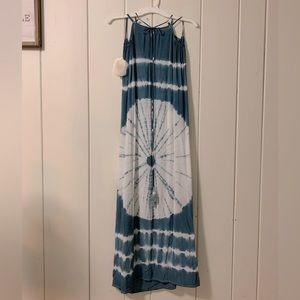 Altard State Blue & White Tie Dye Halter Neck Dress Womens Size Small